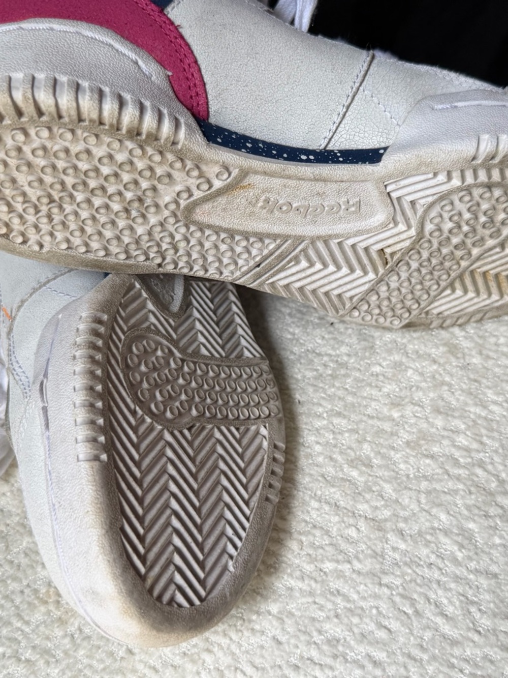 Reebok Kids White Orange Pink Navy Accent Sneakers - Picture 6 of 6
